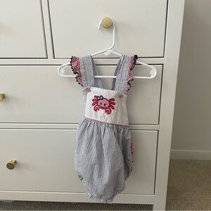 StellyBelly Seersucker Crab Romper Size 18 Months